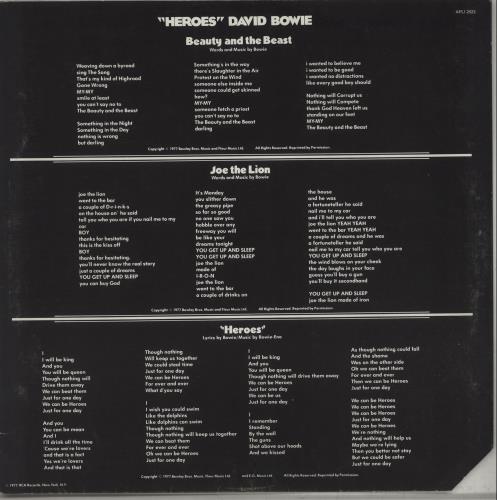 David Bowie Heroes vinyl LP album (LP record) Australian BOWLPHE670925