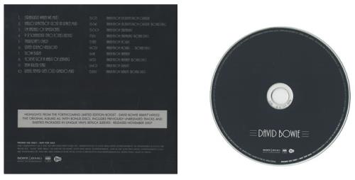 David Bowie Highlights CD-R acetate UK BOWCRHI467204