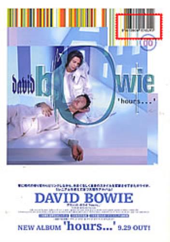 David Bowie Hours handbill Japanese BOWHBHO270491