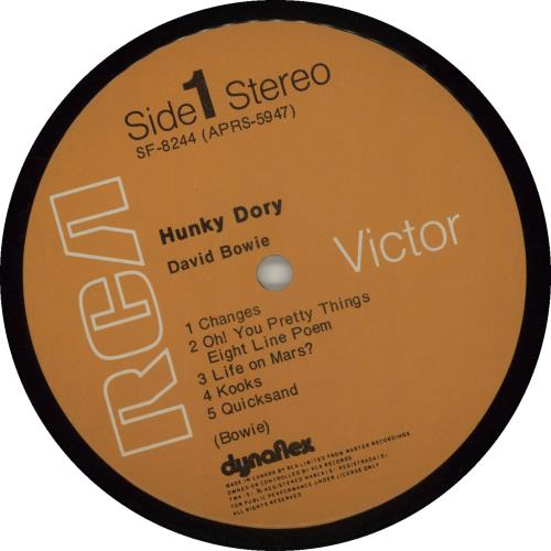 David Bowie Hunky Dory - VG vinyl LP album (LP record) Canadian BOWLPHU569574