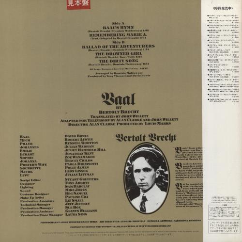 David Bowie In Bertolt Brecht's Baal 12" vinyl single (12 inch record / Maxi-single) Japanese BOW12IN184034