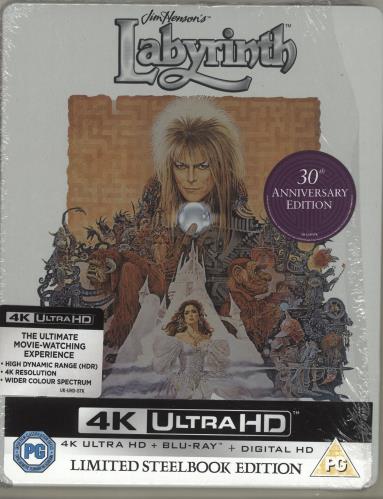 David Bowie Labyrinth - Limited Edition Steelbook - 4K Ultra HD Blu Ray DVD UK BOWBRLA694319