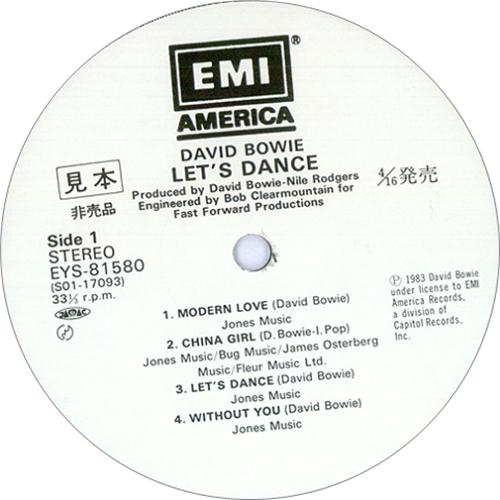 David Bowie Let's Dance vinyl LP album (LP record) Japanese BOWLPLE40151