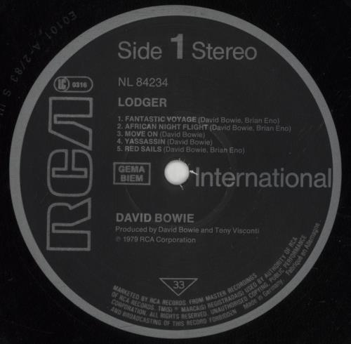 David Bowie Lodger vinyl LP album (LP record) German BOWLPLO347277