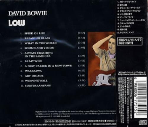 David Bowie Low CD album (CDLP) Japanese BOWCDLO153310