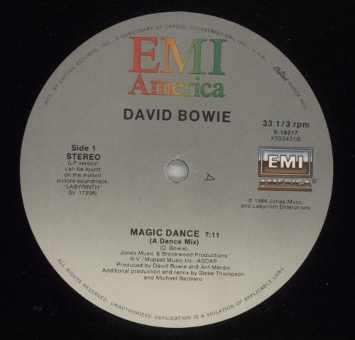 David Bowie Magic Dance 12" vinyl single (12 inch record / Maxi-single) US BOW12MA876781