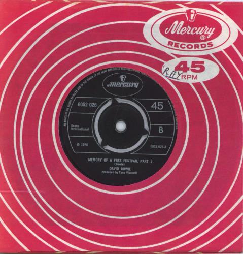 David Bowie Memory Of A Free Festival - VG 7" vinyl single (7 inch record / 45) UK BOW07ME820198