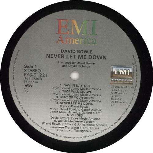 David Bowie Never Let Me Down + Poster vinyl LP album (LP record) Japanese BOWLPNE150903