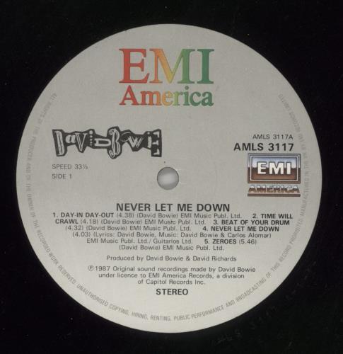 David Bowie Never Let Me Down - Shrink vinyl LP album (LP record) UK BOWLPNE867245