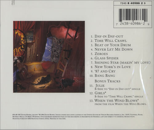 David Bowie Never Let Me Down CD album (CDLP) US BOWCDNE468610