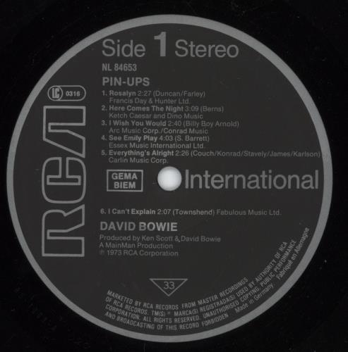 David Bowie Pin Ups + Shrink vinyl LP album (LP record) German BOWLPPI874449