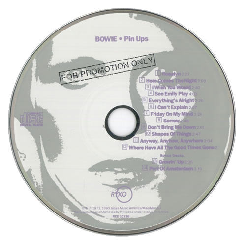 David Bowie Pin Ups CD album (CDLP) US BOWCDPI510949
