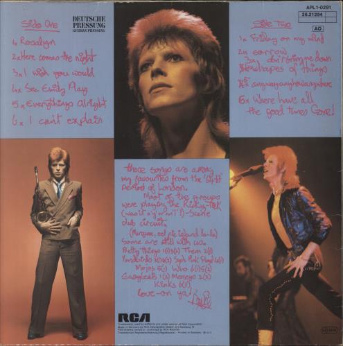 David Bowie Pin Ups vinyl LP album (LP record) German BOWLPPI824857