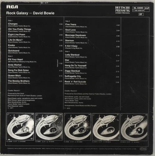 David Bowie Rock Galaxy - EX 2-LP vinyl record set (Double LP Album) German BOW2LRO677356