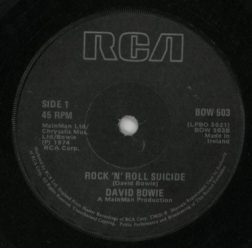 David Bowie Rock 'N' Roll Suicide 7" vinyl single (7 inch record / 45) Irish BOW07RO867176