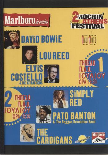 David Bowie Rockin' Athens Festival Itinerary Greek BOWITRO707528