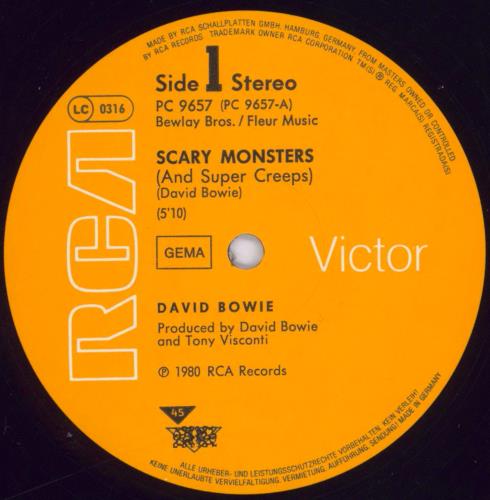 David Bowie Scary Monsters 12" vinyl single (12 inch record / Maxi-single) German BOW12SC829451