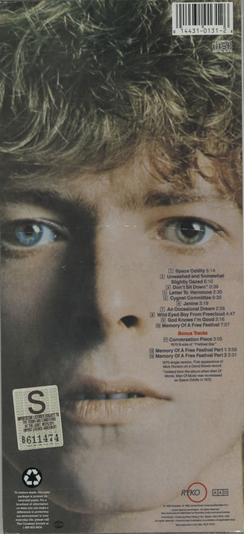 David Bowie Space Oddity - Sealed Longbox CD album (CDLP) US BOWCDSP213874