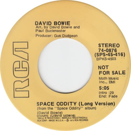 David Bowie Space Oddity 7" vinyl single (7 inch record / 45) US BOW07SP12891
