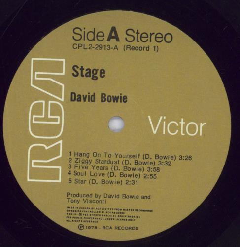 David Bowie Stage 2-LP vinyl record set (Double LP Album) Canadian BOW2LST833718