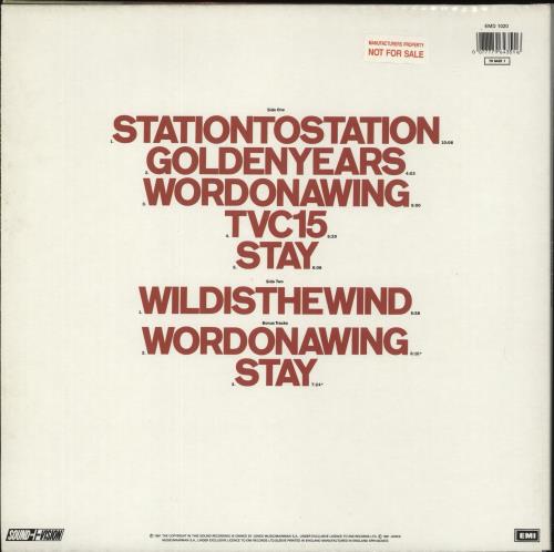 David Bowie Station To Station + Promo Sticker vinyl LP album (LP record) UK BOWLPST864834