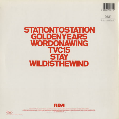 David Bowie Station To Station vinyl LP album (LP record) German BOWLPST518373