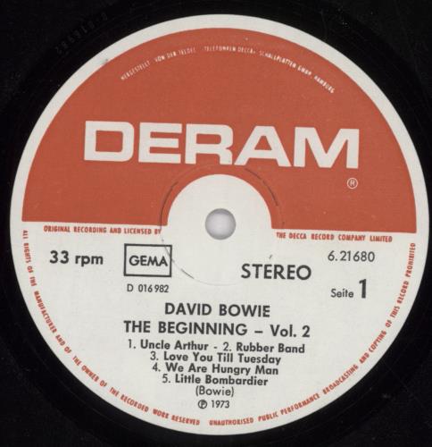 David Bowie The Beginning Vol.2 vinyl LP album (LP record) German BOWLPTH248007