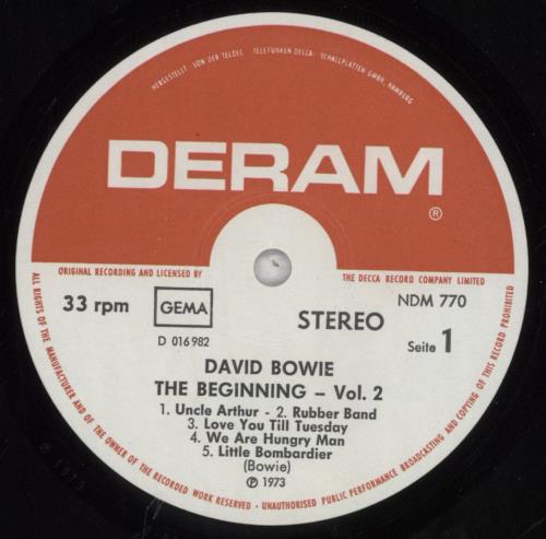David Bowie The Beginning Vol.2 vinyl LP album (LP record) German BOWLPTH647403