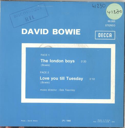 David Bowie The London Boys 7" vinyl single (7 inch record / 45) French BOW07TH697342