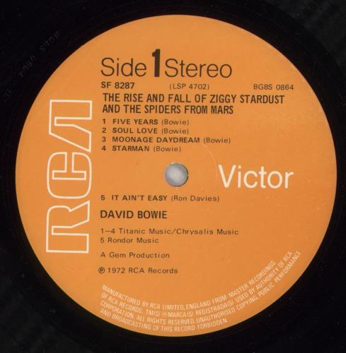 David Bowie The Rise And Fall Of Ziggy Stardust - 1st - VG vinyl LP album (LP record) UK BOWLPTH754519