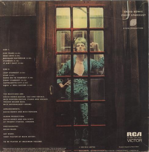 David Bowie The Rise And Fall Of Ziggy Stardust - 1st - VG vinyl LP album (LP record) UK BOWLPTH754519