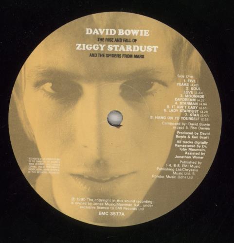 David Bowie The Rise And Fall Of Ziggy Stardust - Hype-Sticker + Factory Sample Sticker - EX vinyl LP album (LP record) UK BOWLPTH870871