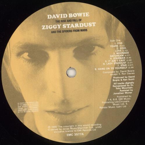 David Bowie The Rise And Fall Of Ziggy Stardust - Sticker - EX vinyl LP album (LP record) UK BOWLPTH727105