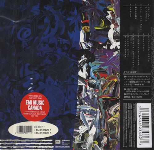 David Bowie Tonight CD album (CDLP) Canadian BOWCDTO406381