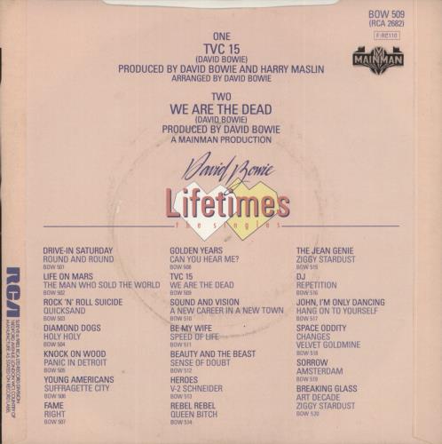 David Bowie TVC 15 7" vinyl single (7 inch record / 45) UK BOW07TV587366