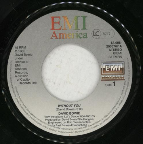 David Bowie Without You - WOS 7" vinyl single (7 inch record / 45) Belgian BOW07WI456520