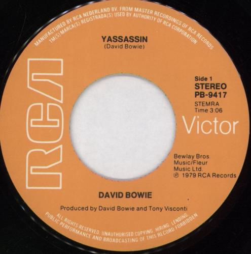 David Bowie Yassassin 7" vinyl single (7 inch record / 45) Dutch BOW07YA128948