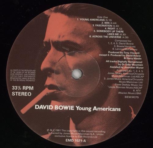 David Bowie Young Americans + Promo Sticker vinyl LP album (LP record) UK BOWLPYO864871