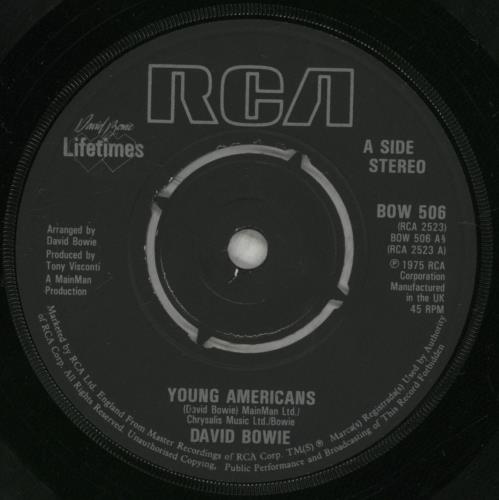 David Bowie Young Americans 7" vinyl single (7 inch record / 45) UK BOW07YO598816