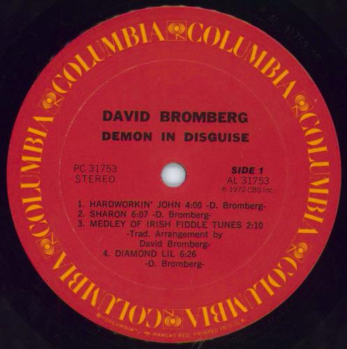 David Bromberg Demon In Disguise vinyl LP album (LP record) US DBGLPDE796844
