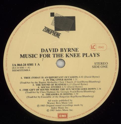 David Byrne Music For The Knee Plays vinyl LP album (LP record) Dutch BYNLPMU807159