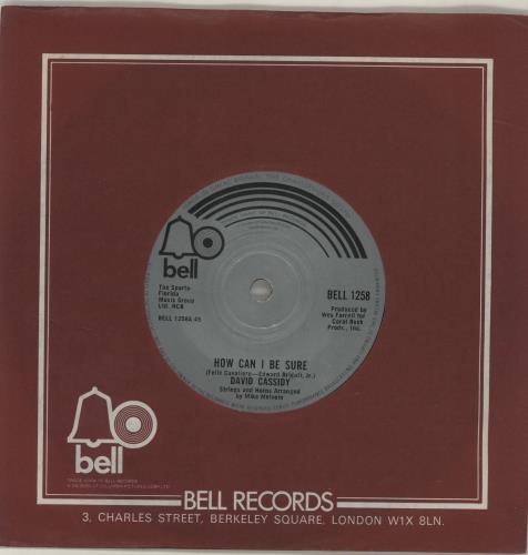 David Cassidy How Can I Be Sure - Solid 7" vinyl single (7 inch record / 45) UK DVD07HO686173