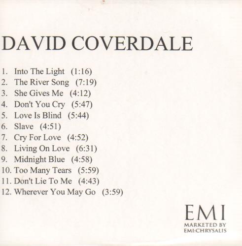 David Coverdale Into The Light CD album (CDLP) UK DCOCDIN653343