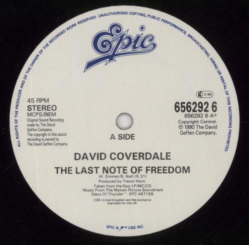 David Coverdale The Last Note Of Freedom 12" vinyl single (12 inch record / Maxi-single) UK DCO12TH84641