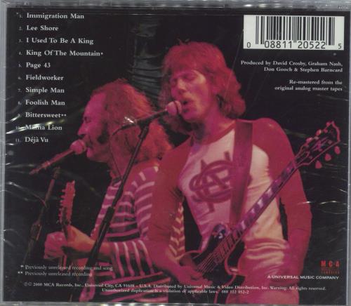 David Crosby & Graham Nash Crosby�Nash Live - Sealed CD album (CDLP) US C&NCDCR260230