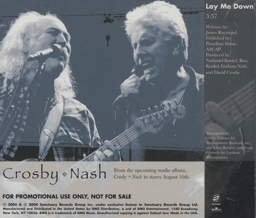 David Crosby & Graham Nash Lay Me Down CD single (CD5 / 5") US C&NC5LA299239