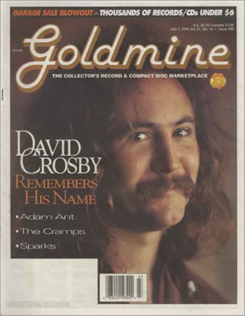 David Crosby Goldmine - July 1995 magazine US D-CMAGO402655