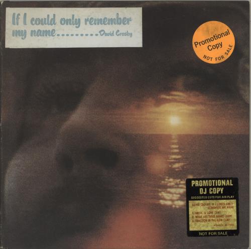 David Crosby If I Could Only Remember My Name vinyl LP album (LP record) US D-CLPIF685522