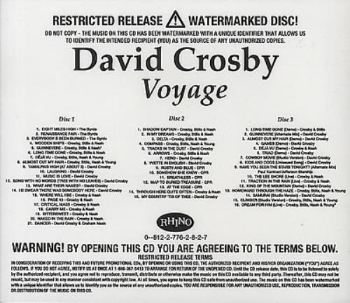 David Crosby Voyage CD-R acetate US D-CCRVO384971