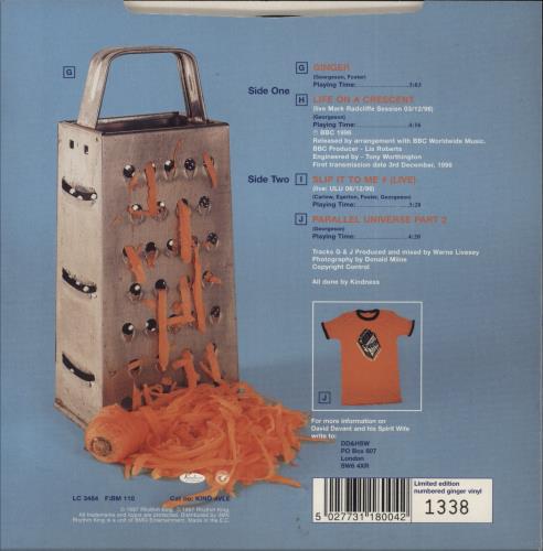 David Devant & His Spirit Wife Ginger EP - Black Vinyl 7" vinyl single (7 inch record / 45) UK AVE07GI828903